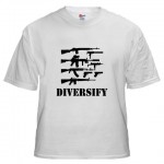 Diversify M1A1 UZI AR15 AK47 1911 GLOCK m16a1 T-Shirt Diversify M1A1 UZI AR15 AK47 1911 GLOCK m16a1 T-Shirt