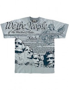 usconstitutionpreamblewethepeople US Constitution Preamble Mount Rushmore T-Shirt